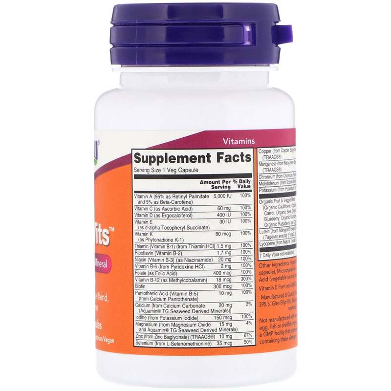 Now Foods, Daily Vits, Multi Vitamin & Mineral, 30 Veg Capsules - iHerb