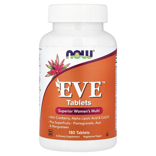 NOW Foods, EVE™, Multivitamínico Superior para Mulheres, 180 Comprimidos