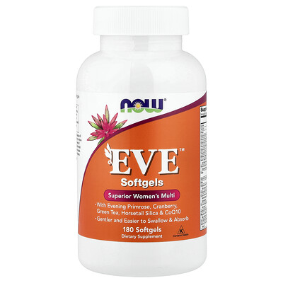 NOW Foods, EVE™, Suplemento multivitamínico superior para mujeres, 180 cápsulas blandas