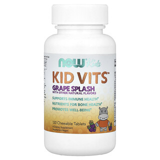 NOW Foods, Kid Vits ™, Grape Splash, 120 жевательных таблеток