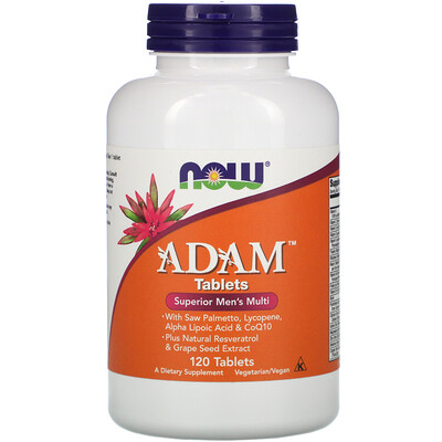 Now Foods Adam, лучшие мультивитамины для мужчин, 120 таблеток