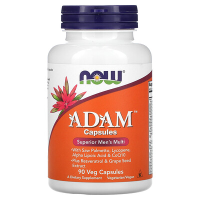 Now Foods ADAM, превосходные мультивитамины для мужчин, 90вегетарианских капсул