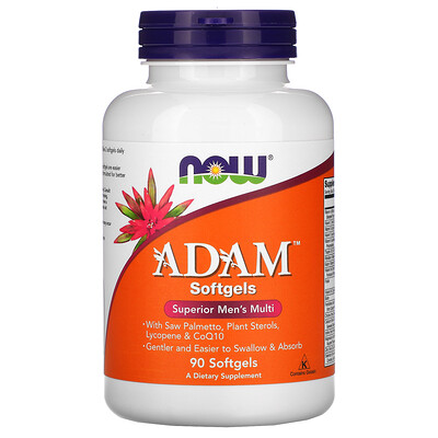 Now Foods ADAM, превосходные мультивитамины для мужчин, 90 мягких таблеток