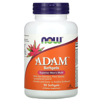 

NOW Foods ADAM, эффективные мультивитамины для мужчин, 90 капсул