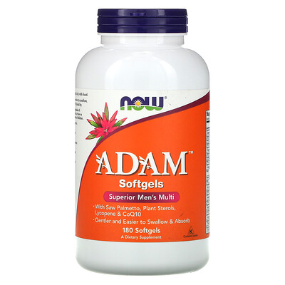 

Now Foods ADAM, превосходные мультивитамины для мужчин, 180 мягких таблеток