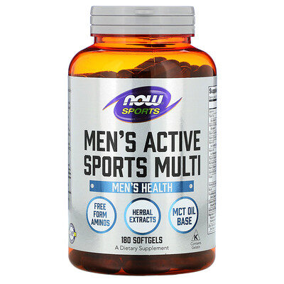 

NOW Foods Sports, Men's Active Sports Multi, комплекс витаминов для мужчин, 180 капсул