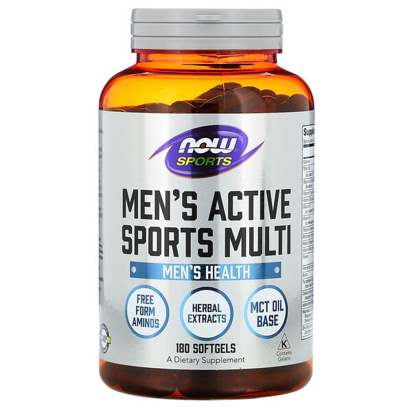 Now Foods, Sports, Men's Active Sports Multi, Multivitamine für den sportlichen Mann, 180 Weichkapseln