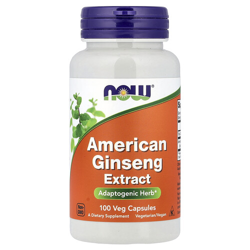 NOW Foods, American Ginseng Extract, Extrakt aus amerikanischem Ginseng, 100 pflanzliche Kapseln (500 mg pro Kapsel)