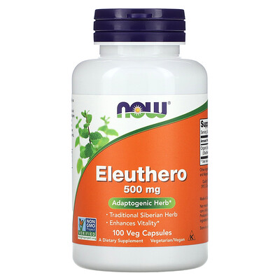 

NOW Foods, Eleuthero, 500 mg, 100 Veg Capsules