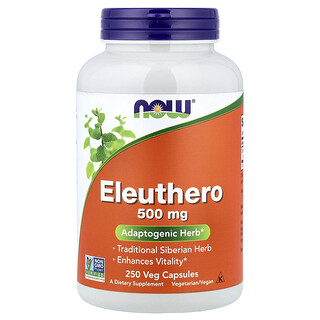 NOW Foods, Ginseng siberiano, 500 mg, 250 cápsulas vegetales