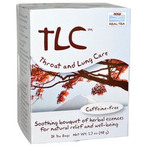 Real Tea, TLC, чай для горла и легких, без кофеина, 24 пакетика, 1,7 унции (48 г) отзывы, применение, состав, цена, купить