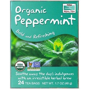 Отзывы о Now Foods, Organic Peppermint Tea, 24 Tea Bags, 1.7 oz (48 g)