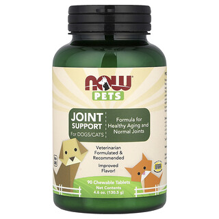 NOW Foods, Pets, Joint Support for Dogs/Cats, 90 Chewable Tablets, 4.6 oz (130.5 g)
