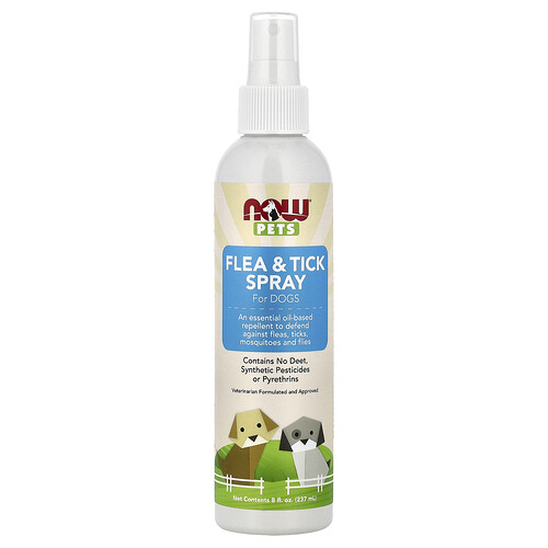 NOW Foods, Pets, Flea & Tick Spray for Dogs, Haustiere, Floh- und Zeckenspray für Hunde, 237 ml (8 fl. oz.)
