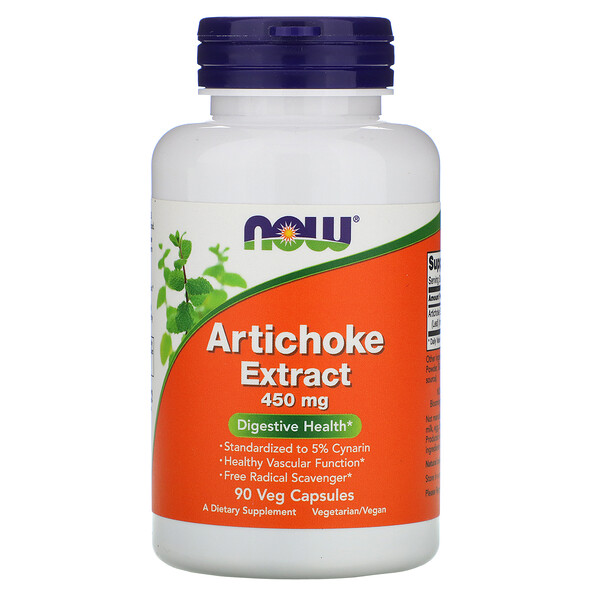 Now Foods, Экстракт артишока, 450 мг, 90 растительных капсул