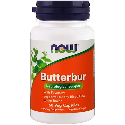 Now Foods Butterbur, 60 растительных капсул