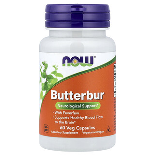 NOW Foods, Hoefblad met moederkruid, 60 plantaardige capsules