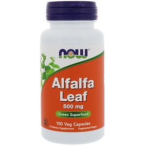 Отзывы о Now Foods, Alfalfa Leaf, 500 mg, 100 Veg Capsules