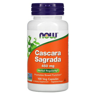 Now Foods, Cascara Sagrada, 450 mg, 100 gélules végétales