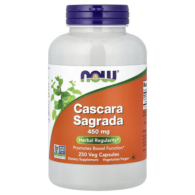 Now Foods , Cascara Sagrada, 450 Mg, 250 Vegetarische Kapseln