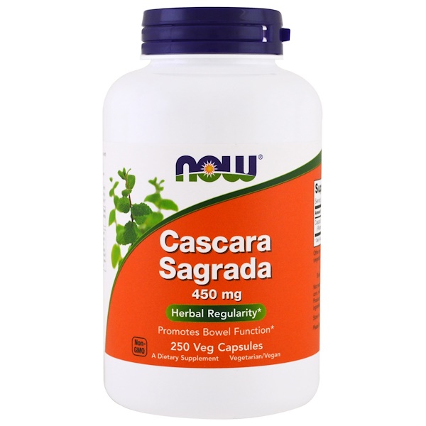Now Foods, Каскара саграда (крушина), 450 мг, 250 вегетарианских капсул