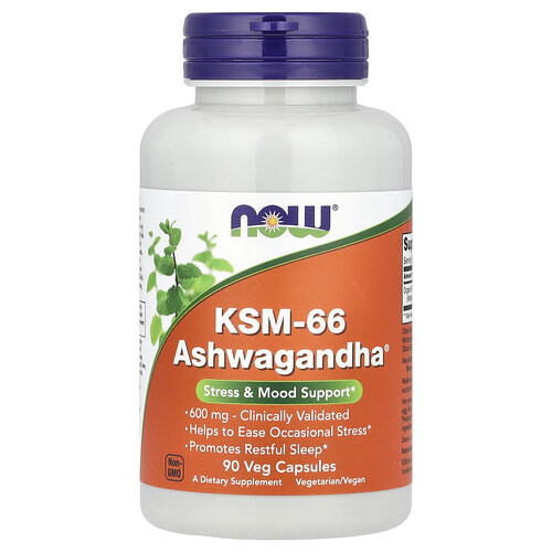 Now Foods NOW Foods, KSM-66 Ashwagandha®, 600 mg, 90 Veg Capsules