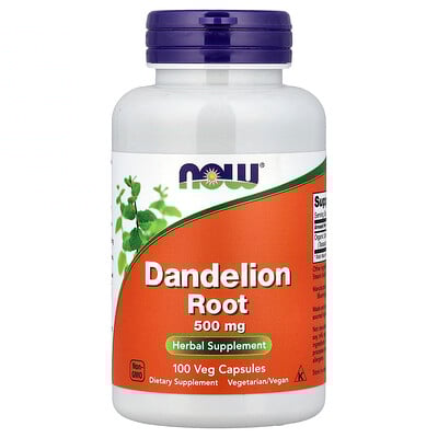 NOW Foods, Raíz de diente de león, 500 mg, 100 cápsulas vegetales