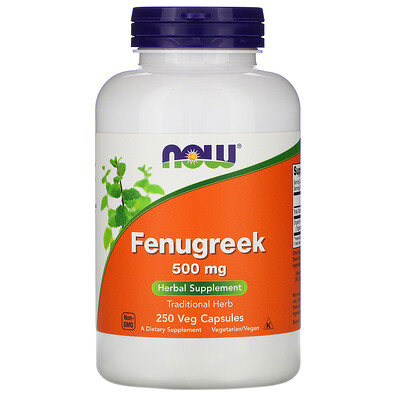 Now Foods Fenugreek, 500 mg, 250 Veg Capsules