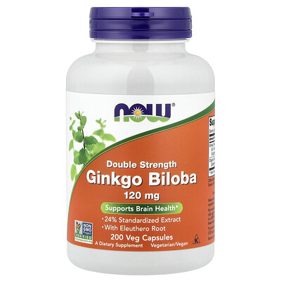 NOW Foods, Ginkgo biloba, 200 cápsulas vegetales