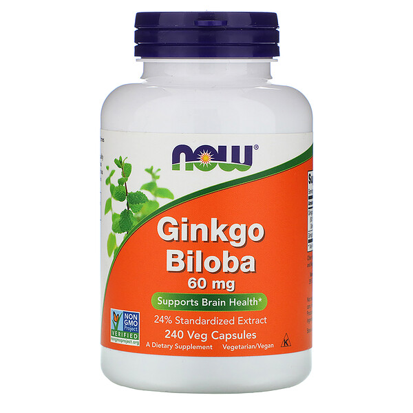 Now Foods, Ginkgo Biloba, 60 mg, 240 Veg Capsules iHerb