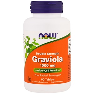 Now Foods, Graviola, Double Strength, 1,000 mg, 90 Tablets отзывы покупателей