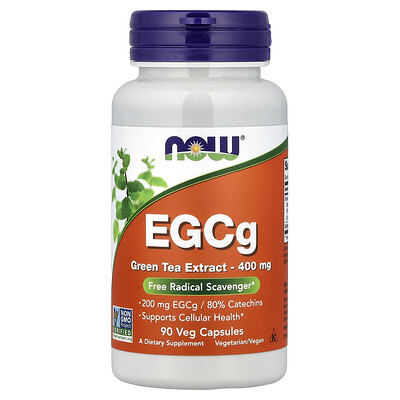 NOW Foods, EGCG, Extracto de té verde, 400 mg, 90 cápsulas vegetales
