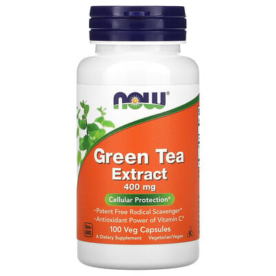 NOW Foods экстракт зеленого чая 400 мг 100 вегетарианских капсул