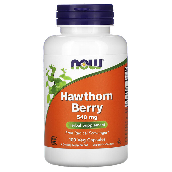 Now Foods, ягоды боярышника, 540 мг, 100 вегетарианских капсул