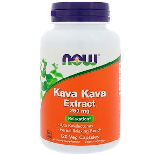 Now Foods, カヴァカヴァエキス、250 mg、植物性カプセル120錠