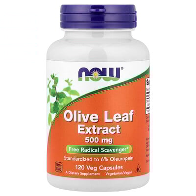 NOW Foods, Extracto de hoja de olivo, 500 mg, 120 cápsulas vegetales