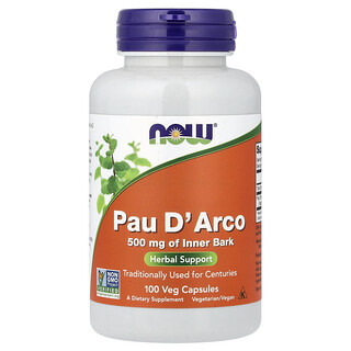 NOW Foods, Pau D'Arco, 500 mg, 100 pflanzliche Kapseln