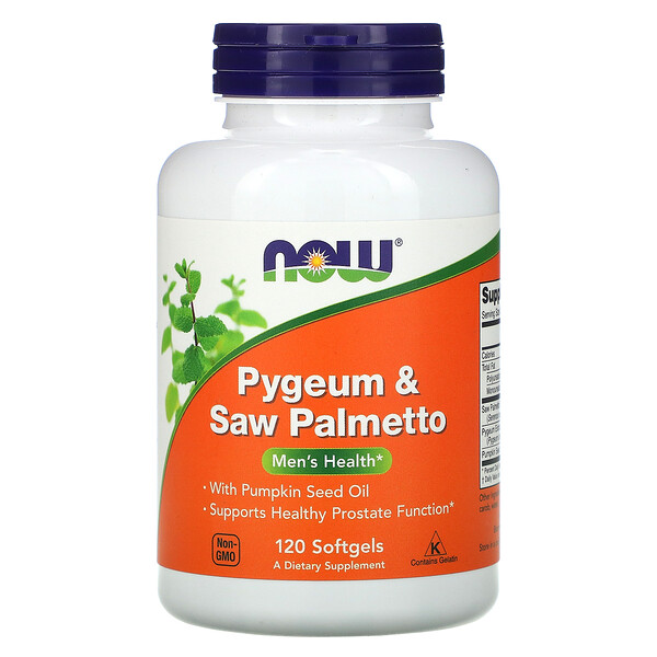 Now Foods, Pygeum & Saw Palmetto, Men‘s Health, Pygeum und Sägepalmenbeere für die Gesundheit der Männer, 120 Weichkapseln