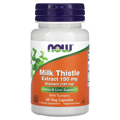 

NOW Foods Milk Thistle Extract with Turmeric 150 mg 60 Veg Capsules