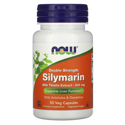 Now Foods Double Strength Silymarin, 300 mg, 50 Veg Capsules