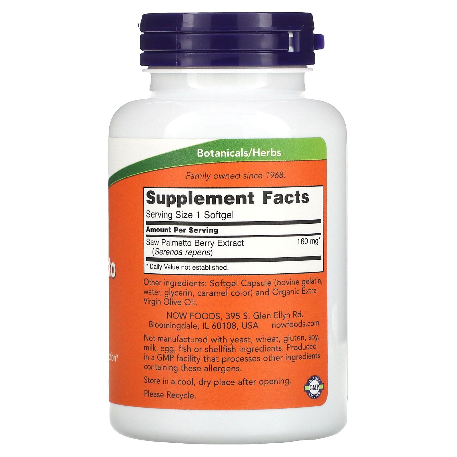 NOW Foods, Saw Palmetto Extract, 160 mg, 240 Softgels