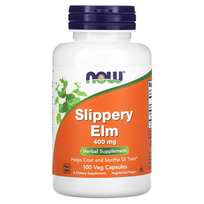 

NOW Foods Slippery Elm 400 mg 100 Veg Capsules