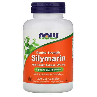 Now Foods Силимарин двойной концентрации, 300 мг, 200 растительных капсул
