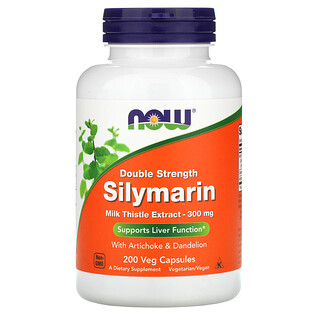 Now Foods, Double Strength Silymarin, Silymarin mit doppelter Stärke, 300 mg, 200 pflanzliche Kapseln