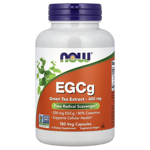 NOW Foods EGCg グリーンティーエキス 400mg ベジカプセル180粒