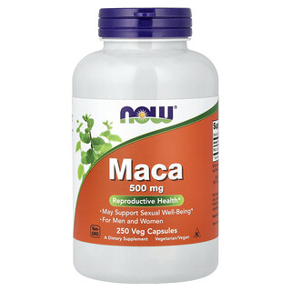 NOW Foods, 마카, 500mg, 베지 캡슐 250정