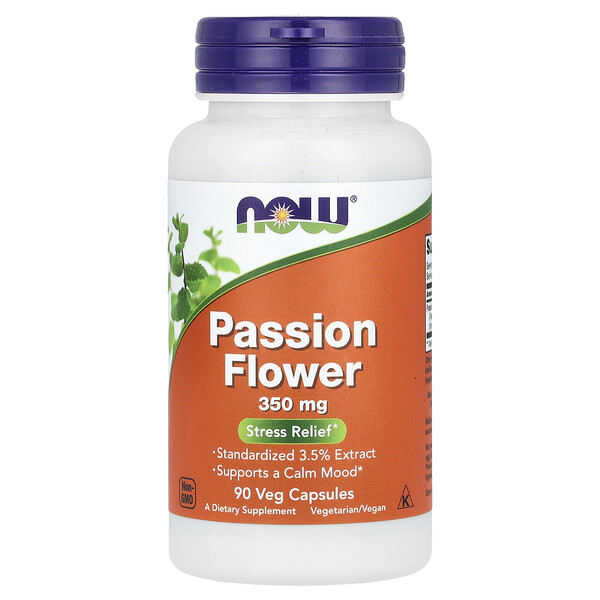 NOW Foods Passion Flower, 350 mg, 90 Veg Capsules