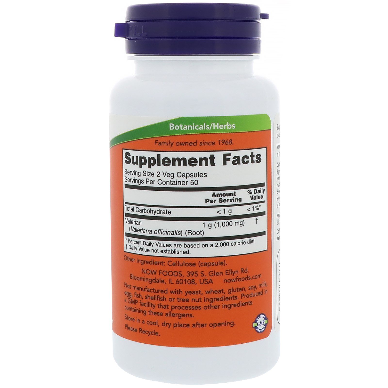 Now Foods, Valerian Root, 500 mg, 100 Veg Capsules iHerb
