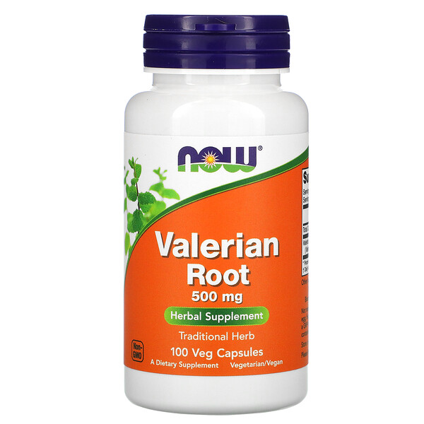 NOW Foods, バレリアンルート、500mg、植物性カプセル100個