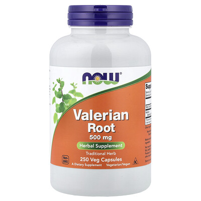 NOW Foods, Raíz de valeriana, 500 mg, 250 cápsulas vegetales
